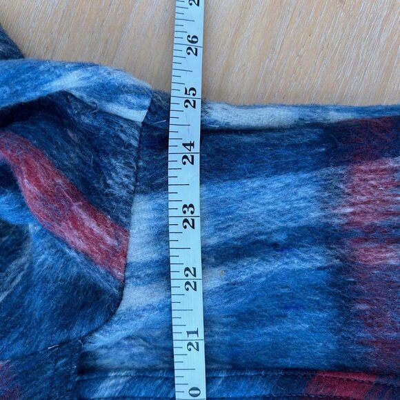 Vintage CPO Jacket Mens Large Blue Red Plaid Wool Blend Lined Shirt Jacket 90s - Picture 7 of 8